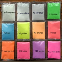 10 г светится в темноте порошок люминесцентный Пигмент высокая яркость люминесцентный порошок, светится в темноте порошок пигмент, 12 цветов