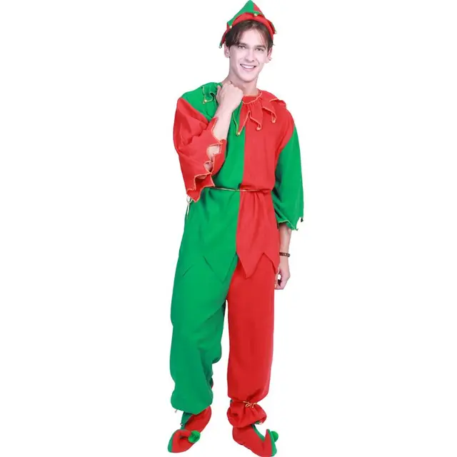 Women Men Couples Christmas Elf Costumes Santa Helper Cosplay Outfit Women Men Couples Christmas Elf Costumes Santa Helper Cosplay Outfit Theme Party Christmas Gift W20 - Women Men Couples Christmas Elf Costumes Santa Helper Cosplay Outfit