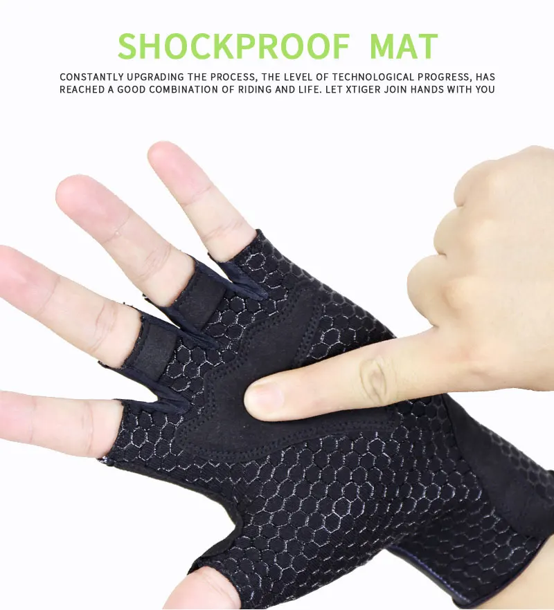 Washable Half Fingers Cycling Gloves Detail Display 1