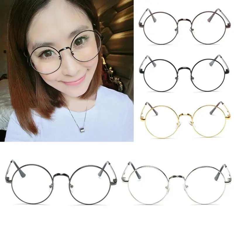 2016 New Retro Round Clear Glasses Half Frame Eyeglasses ...