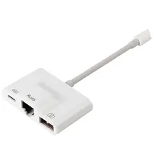 RJ45 Ethernet LAN проводной сетевой адаптер компактный для iPhone Ethernet адаптер для iPad кабель зарядное устройство Многофункциональный USB порт 3 в