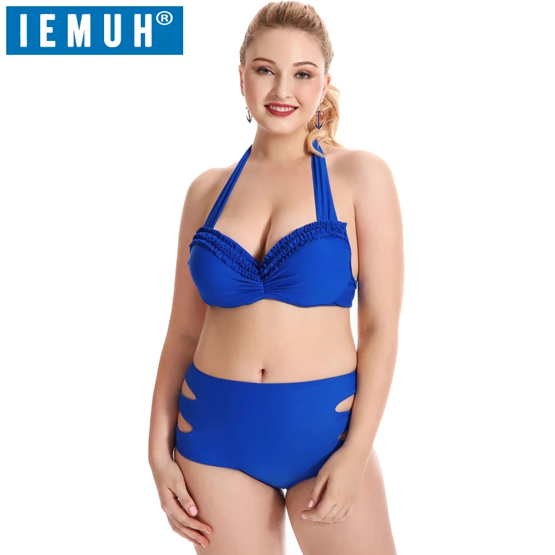 

IEMUH Brand Sexy Bikinis Women Swimsuit Summer High Waisted Bathing Suits Halter Top Push Up Bikini Set Plus Size Swimwear