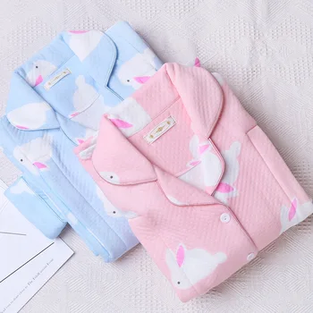 

Autumn Winter Cotton Nursing Pajamas Thickened Warm Cotton Pregnant Women Pajamas Winter Suit