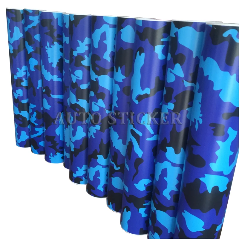 Cool Blue Black camo vinyl car wraps for boat 4