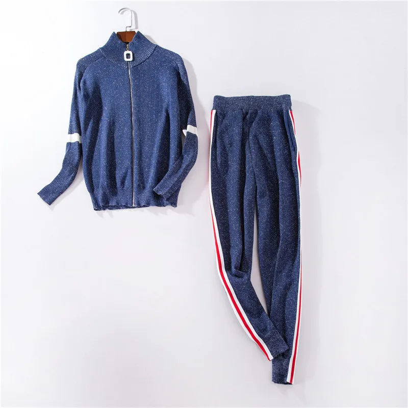 

New Autumn Winter Tracksuit for Women 2 two Piece Set Sweater Top+Pants Female Knitted Sporting Suit Sweatsuit Outwear outfits