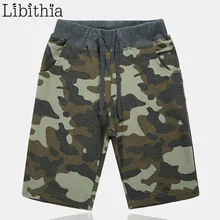 Мужские повседневные шорты махровая ткань шнурок Slim Fit Уличная Камуфляж Большие размеры M-8XL прямые шорты Мужская одежда Зеленый T049