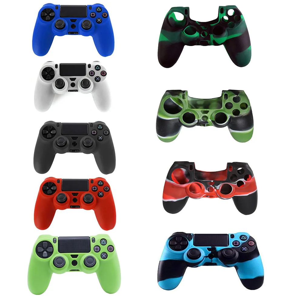 

Soft Silicone Rubber Case Cover For Sony Play Station Dualshock 4 PS4 DS4 Pro Slim Controller Skin Controller Gamepad