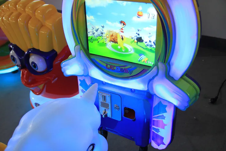 Cрабатывающий при опускании монет детская машинка для электрических распашных автомобиль Хэппи скачки amusement equipment simulatorkiddie верхом на лошади 3dgames машина