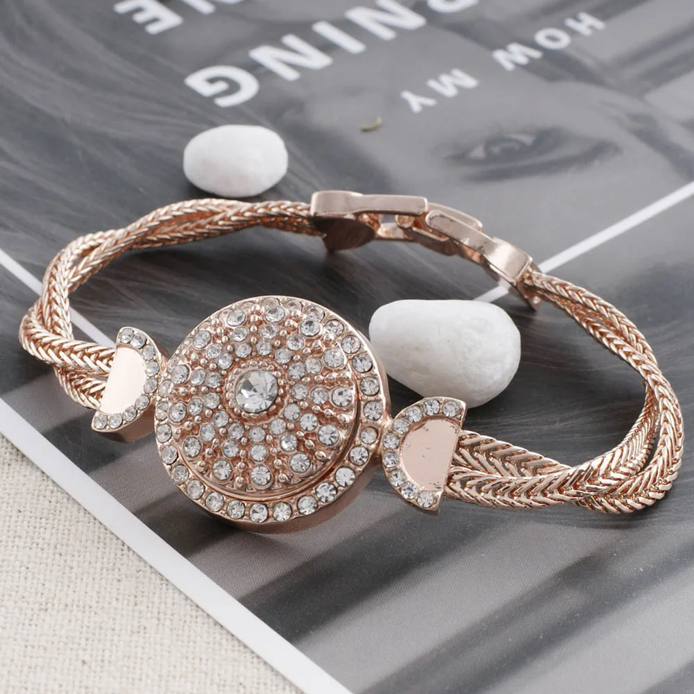 wholesale Snap Bracelet&Bangles Charms Snap Bracelets For Women Fit 18/20mm Partnerbeads Rose ...