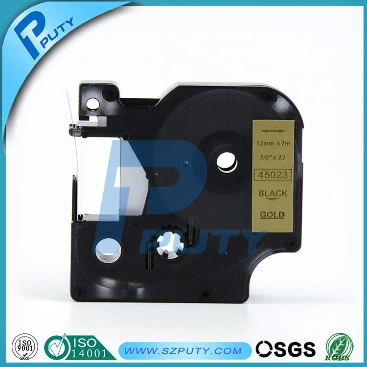 5pcs 45023 12mm Black on Gold Compatible For DYMO D1 Label Tape from