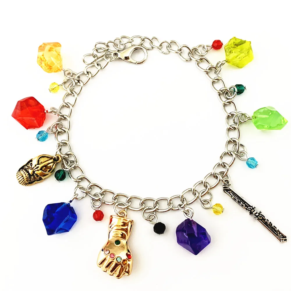 

FANTASY UNIVERSE Freeshipping 1pcs a lot Thanos Infinity stones charm bracelet FCZZZA08