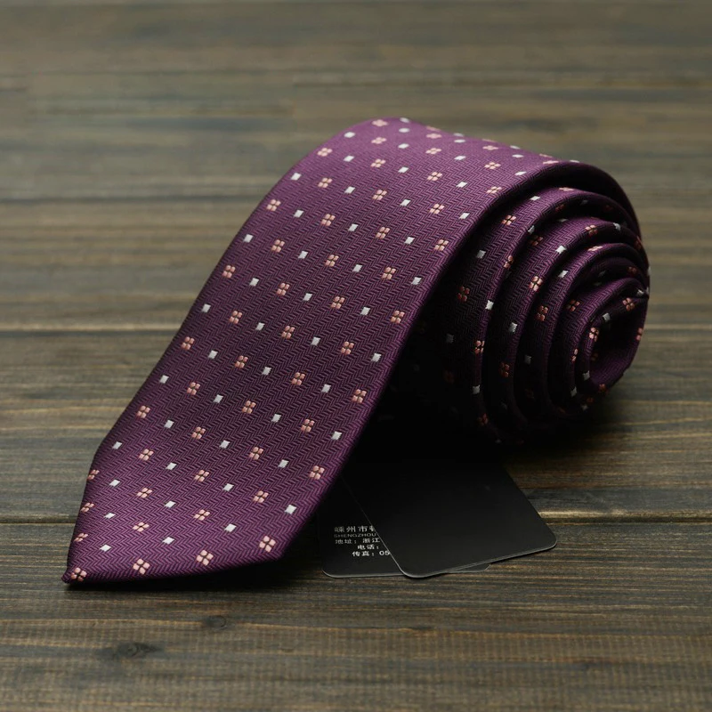 

New Fashion Brand Men's Necktie Purple Floral Business Formal Ties for Men 7CM Tie Polyester Gravata Wedding Party Gift Bow