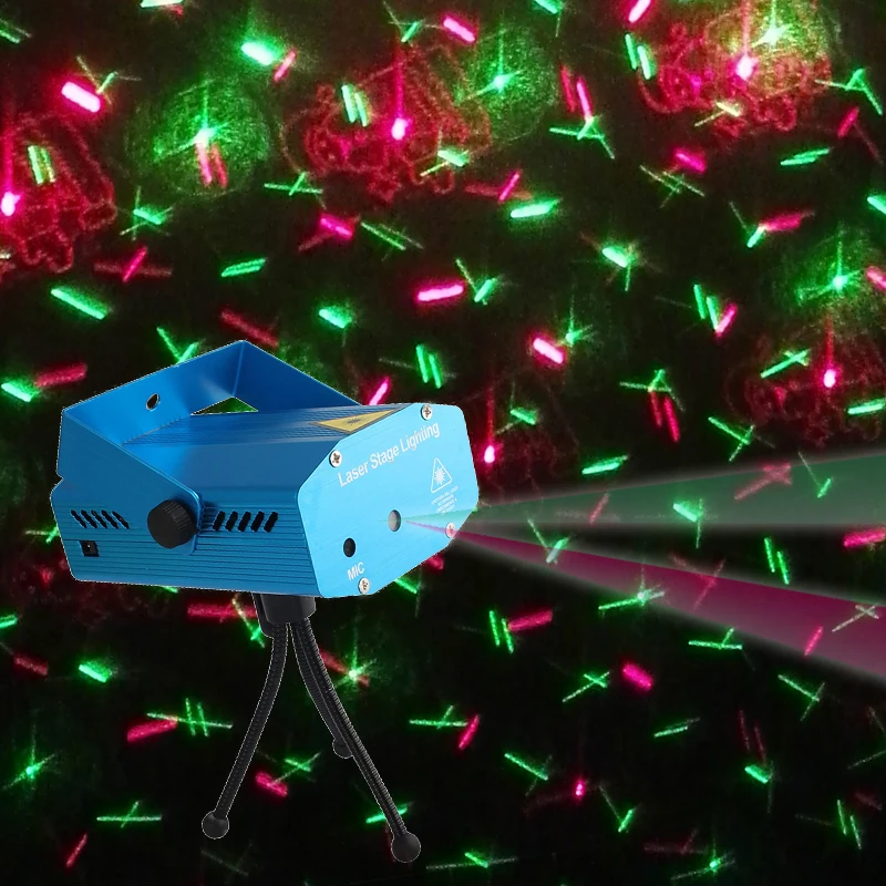 LED Disco Light Voice Control RGB Laser Landscape Projector Light Party KTV Bar DJ Stage Lighting Effect with Tripod EU US Plug (4)