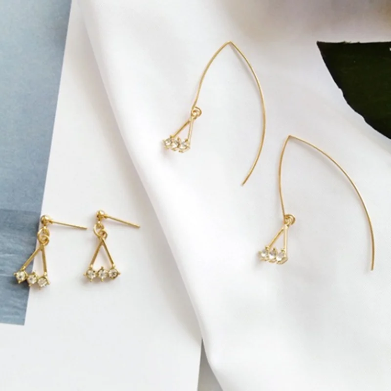 Rhinestone Dropping Earring Bling Bling Jewelry Triangle Dropping For
