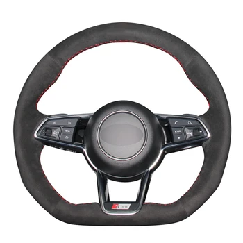 

Hand-stitched DIY Black Suede Car Steering Wheel Cover for Audi TT (8S) 2014-2019 TTS 2014-2019 TT RS 2016-2019 R8 (4S)