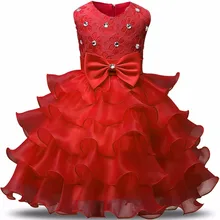 Многослойное платье с цветочным узором для девочек Летние Платья с цветочным рисунком для маленьких девочек от 0 до 8 лет Vestidos, детская одежда для свадебной вечеринки одежда для дня рождения