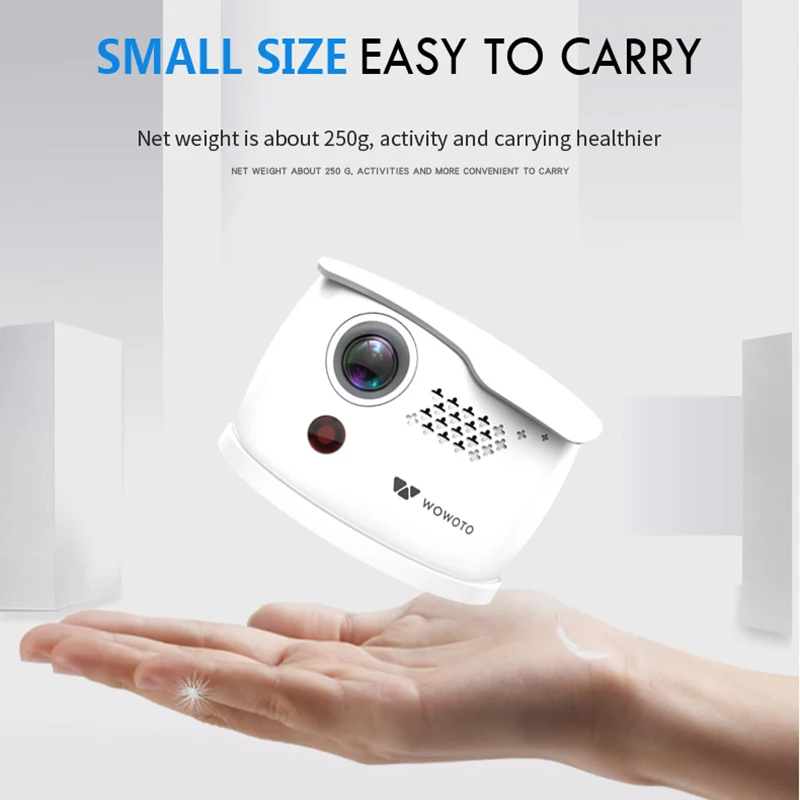 WOWOTO Mini Projector 854*480 Resolution Android Wi-Fi Bluetooth LED Portable HD Beamer for Home Cinema Manual focus Optional Q1 WOWOTO Mini Projector 854*480 Resolution Android Wi-Fi Bluetooth LED Portable HD Beamer for Home Cinema Manual focus Optional Q1