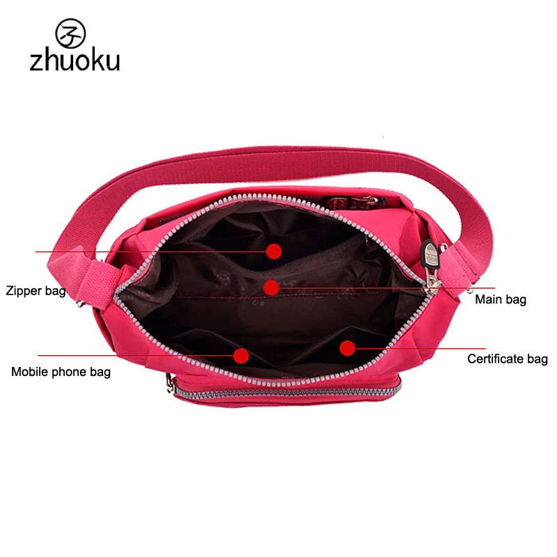 

Zhuoku Waterproof Hobos Women Messenger Bag Kipled Brand Designer Crossbody Bags For Women Shoulder School Bag