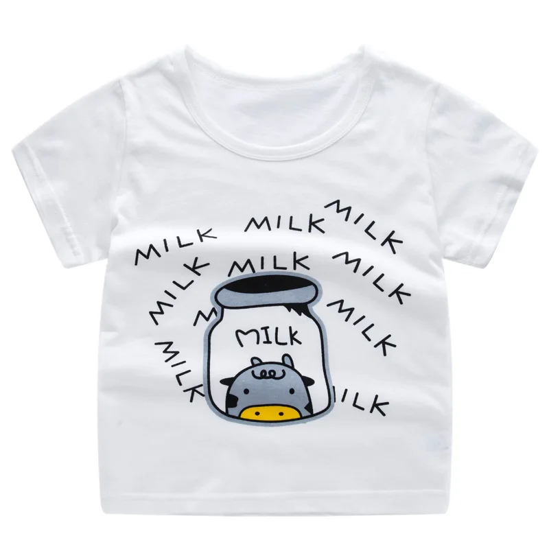Для маленьких девочек с рисунком летняя футболка для мальчиков младенцев девочек Детские футболки из хлопка для малышей Топ с надписью