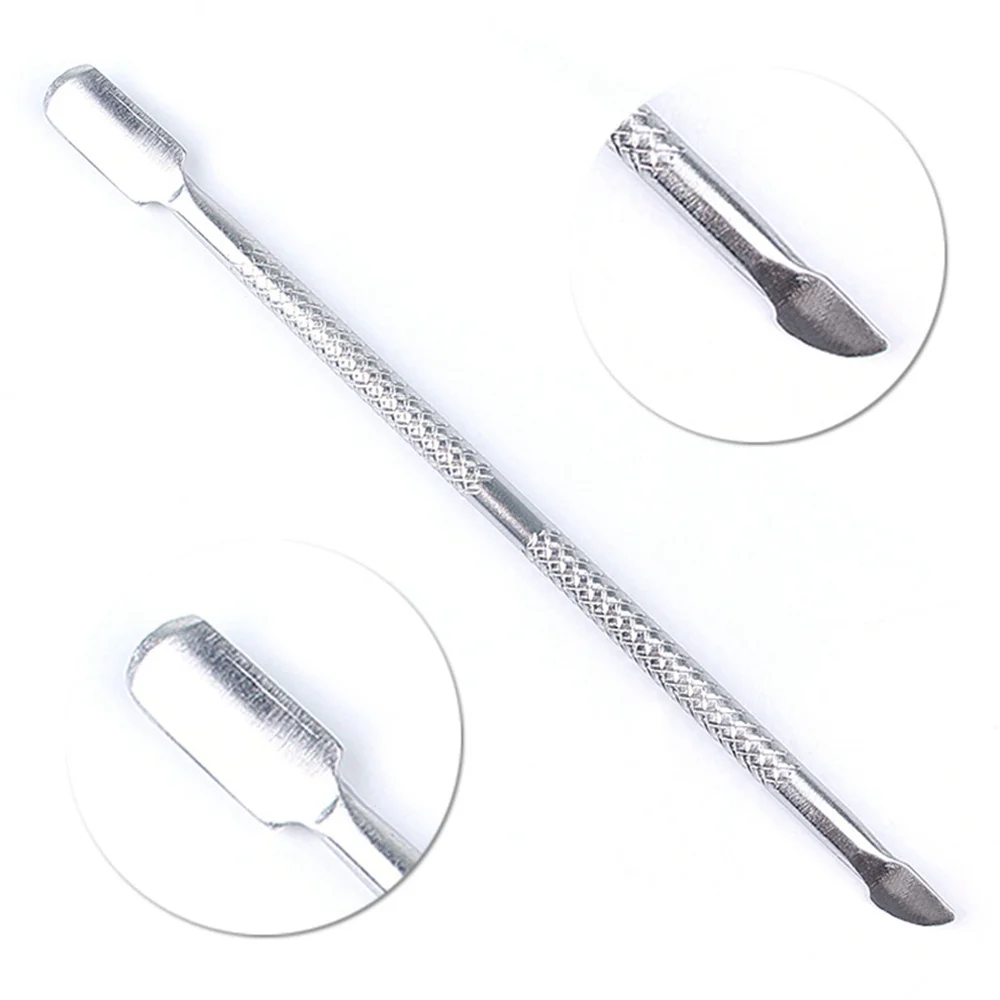 Rebune 1pcs Pro Stainless Steel Nail Cuticle Pusher 2 Way Pusher Spoon