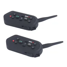 2PCS Upgraded Version E6 6 Riders Bluetooth Intercom Headset 1200m Motorcycle Helmet BT Interphone Moto Communicator Wireless