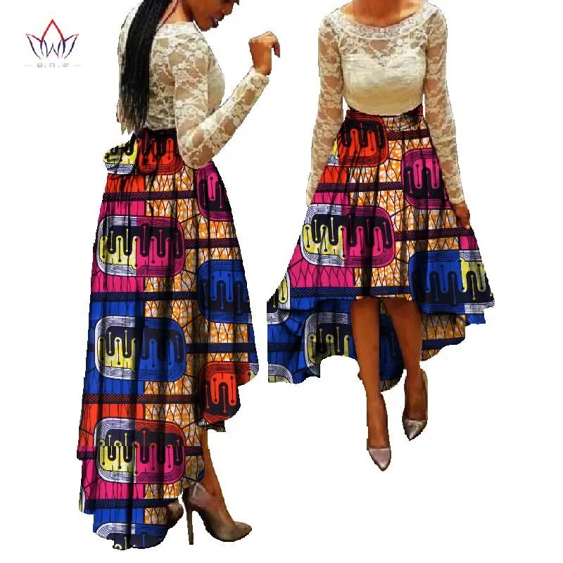 Стиль Африка юбка для Для женщин в африканском стиле фут изготовленный на заказ плиссированная юбка уникальный размера плюс Для женщин в африканском стиле Костюмы WY540