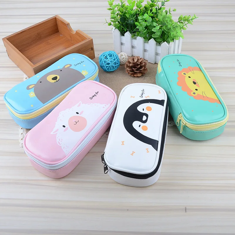 

Cute Cartoon Animal Pencil Case Simple Fresh Large Capacity Pencil Case Student Kids Kwaii Stationery School&Office Supplies