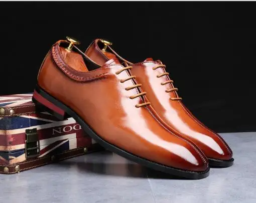 Мужская обувь мужские итальянские классические туфли кожаные туфли-оксфорды для мужчин со шнуровкой на скрытом каблуке Мужская обувь формальные свадебные туфли zapatos