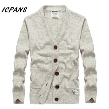 Осенний брендовый мужской кардиган, свитер свободного кроя, акриловый Теплый мужской свитер, Белый M-3XL