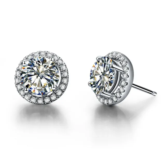 1ct Piece Round Cut Fantastic Lovely Diamond Earrings Stud Women 1ct Piece Round Cut Fantastic Lovely Diamond Earrings Stud Women Wedding Earring 925 Sterling Silver