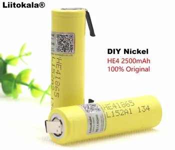 

Liitokala 3PCS HE4 18650 battery 3.7V 2500mAh HE4 Lithium Power Battery for Electronic products+DIY Nickel sheets
