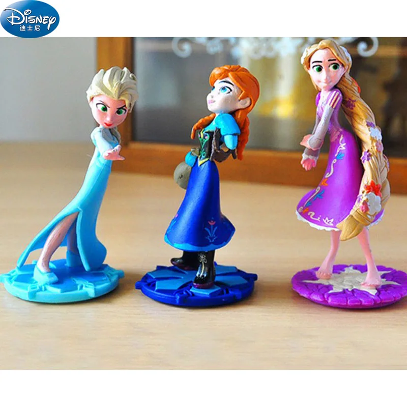 3 pcs / lot 8 cm Disney Frozen Elsa Action Princess doll girl Anna Toy Figures birthday present