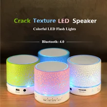 Grieta Textura de Colores LED Mini Altavoz Bluetooth Apoyo LINE-IN/Unidad Flash USB/Tf/Mic/llamadas/Música/Radio FM