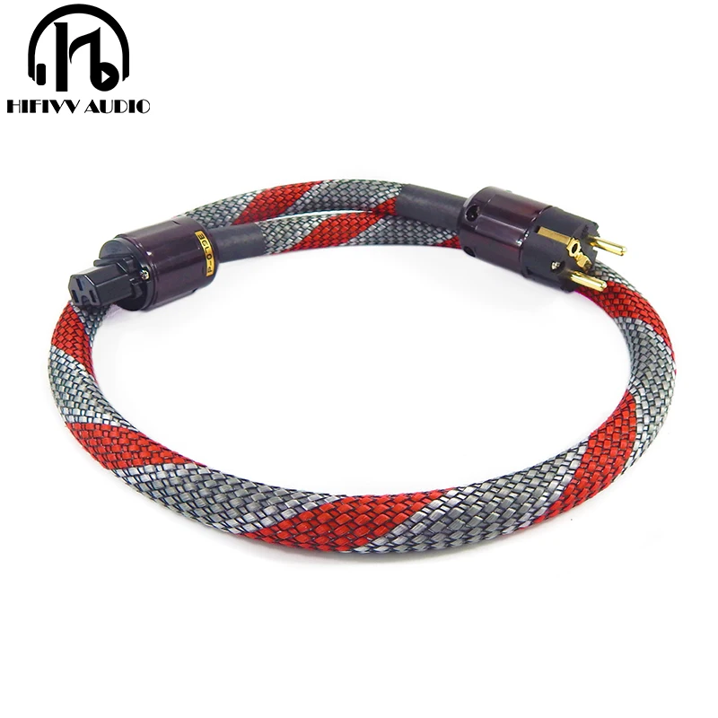 

hi end Power Cable EU Power Cord with Gold-plated European plug for amplifier and player HIFI Audiophile European AC Power line