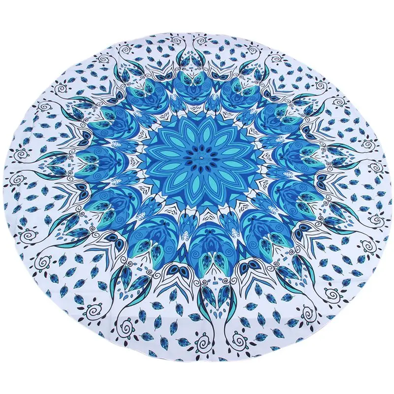 

Round Beach Towel 150cm Print Polyester Bath Sand Beach Round Towel Yoga Mat Shawl 16#