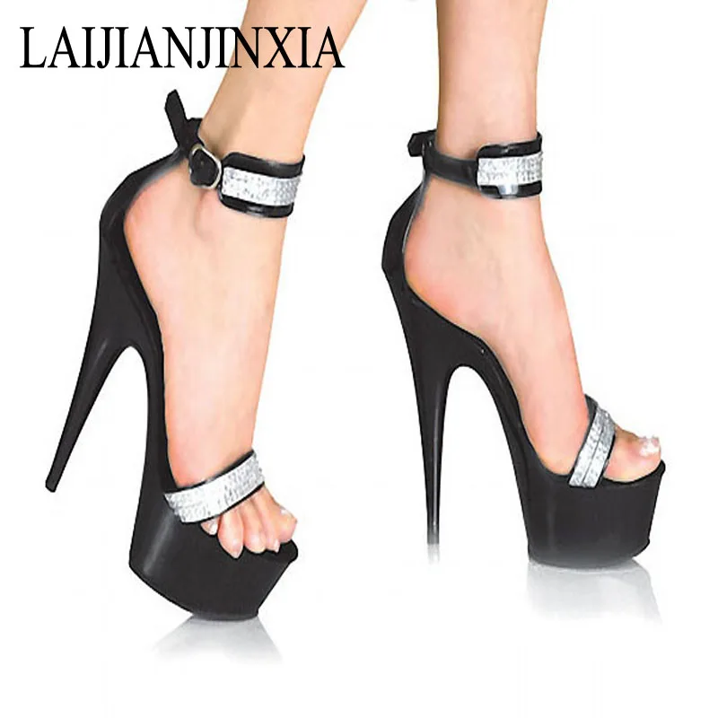 LAIJIANJINXIA/Романтическая Свадебная обувь на высоком каблуке 15 см; Танцевальная обувь на платформе; босоножки; Танцевальная обувь с открытым
