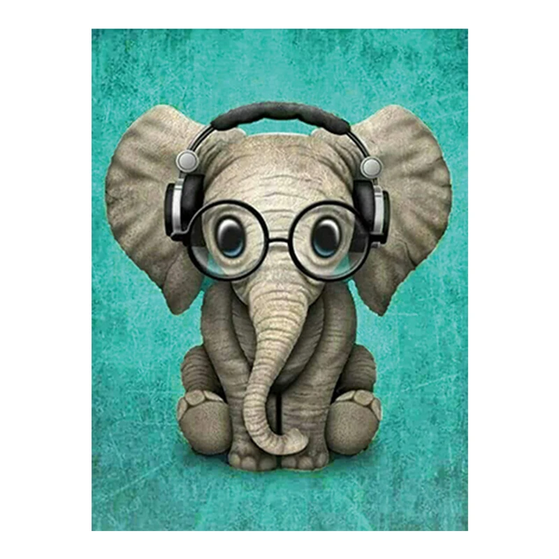 5D DIY Diamond painting Cartoon Glasses Elephant Embroidery Full Cross Stitch Rhinestone Mosaic Home Decor Handmade Gift | Дом и сад