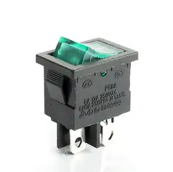 DHL/EMS 50*2 шт., 4 Pin SPST NO-OFF Площади ЗЕЛЕНЫЙ СВЕТ Подсветкой Лодка Rocker SWITCH-A1