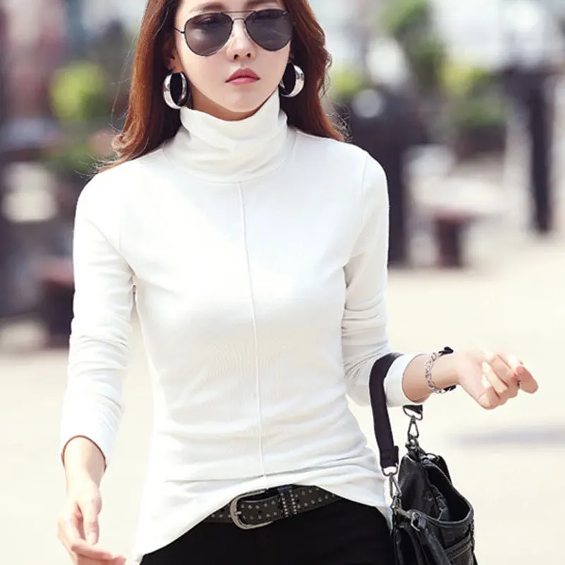 

Sweater Female Soft 2019 Spring Skinny Turtleneck Women Korean Basic Pullovers Long Sleeve Pull Femme Coat Female Top