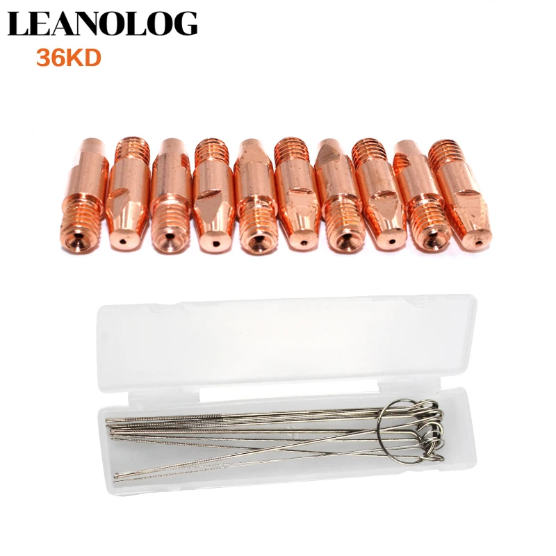 10pcs MIG Torch Head Accessory Electric Tip of MIG MAG 36KD Torch for MIG MAG Welding Machine with 1Box Dredge