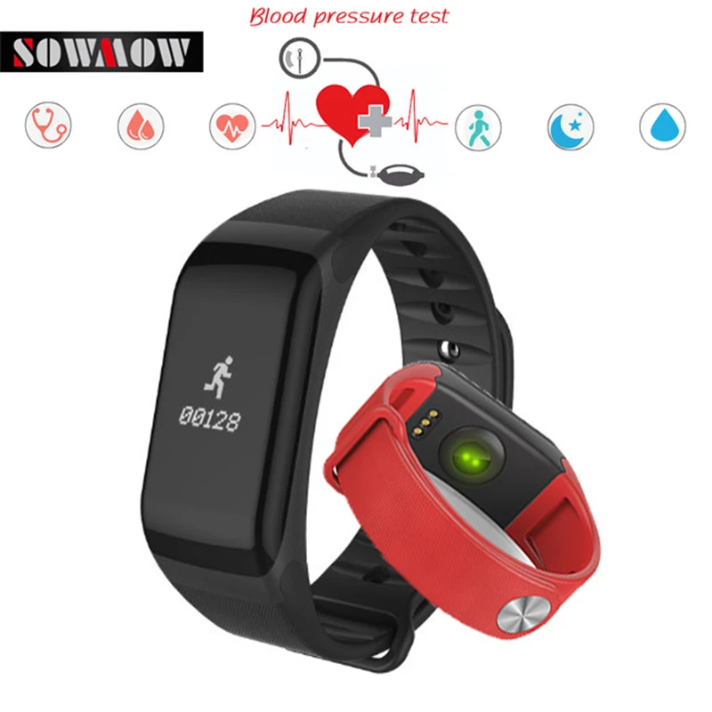 SOWMOW Waterproof Smart band F1 Silicone Material Wristbands Sports