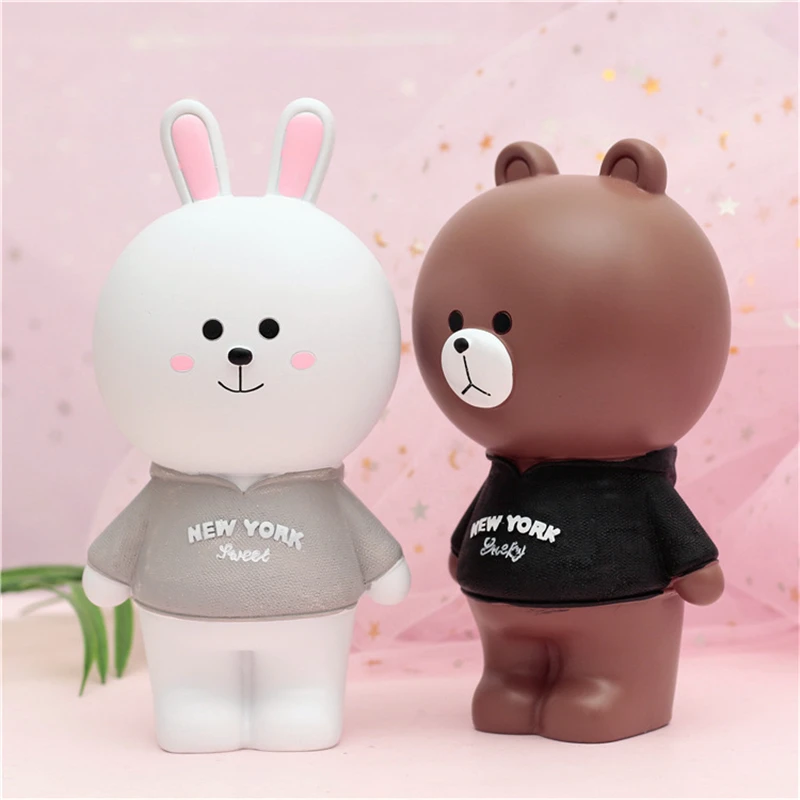 

Piggy Bank Money Box Piggy Coin Bank rabbit bear tiger Money Saving Box Home Decoration Figurines Craft Christmas Gift For Kids