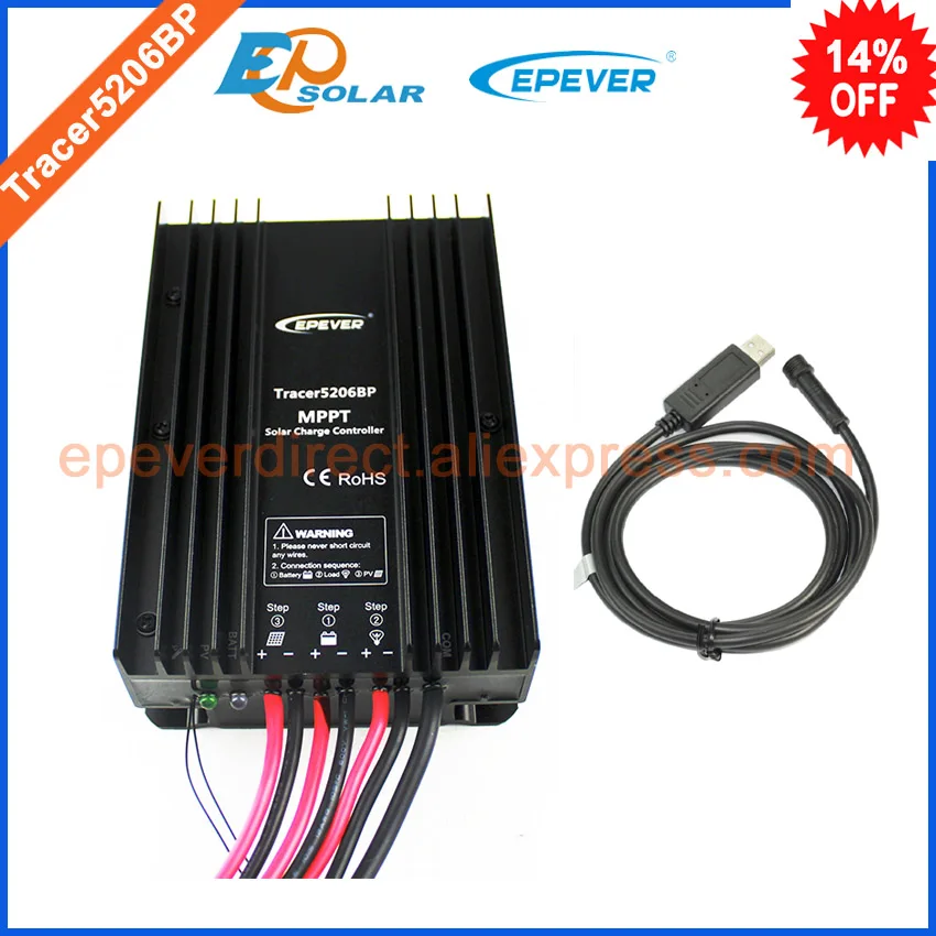 12 В 24 В солнечная панель контроллер зарядки 20A 20amp с USB ПК кабель связи подключения программного обеспечения Tracer 5206bp