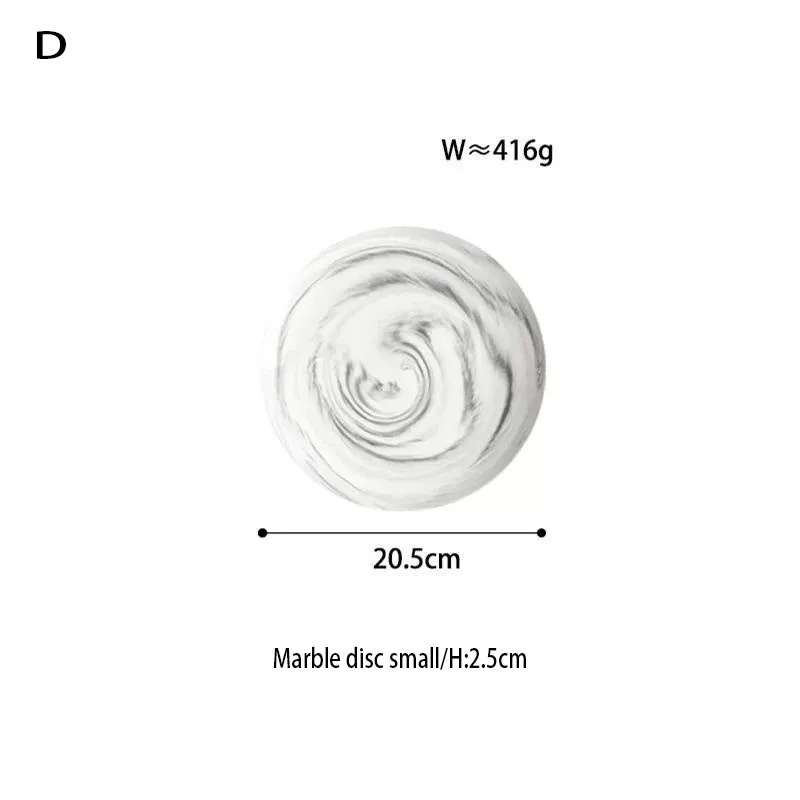 Скандинавская мраморная обеденная тарелка керамическая посуда для завтрака и торта стейк Западная Тарелка фарфоровая фруктовая десертная тарелка для салата посуда для дома - Цвет: D