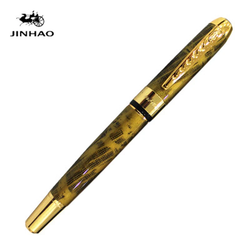 Jinhao 250, классический стиль, Золотой зажим, металлическая авторучка, роскошная подарочная ручка в деловом стиле, 0,5 мм, ручки для письма - Цвет: 7