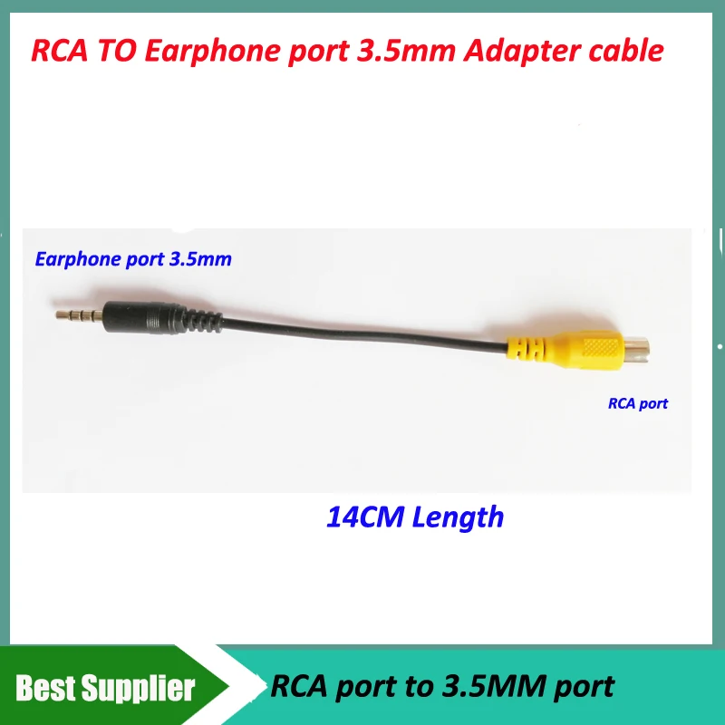 

High quality RCA to 3.5mm Headphone jack Cable RCA Car Rear View Camera for GPS Adapter to Headphone
