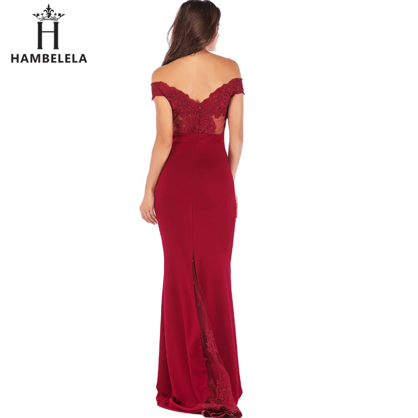 HAMBELELA Vestido De Festa Pink Black Red Mermaid Dress Lace Top Bodice Slim Long Formal Party Dress Charming Wedding Party Gown (10)