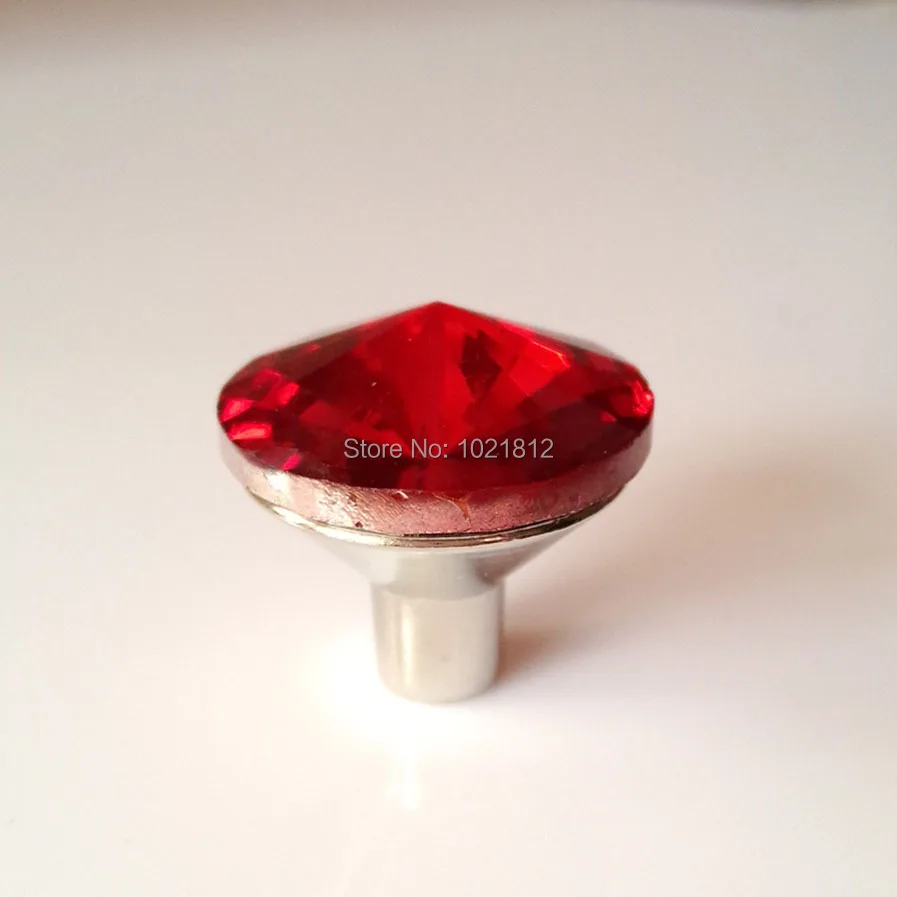10pcs 25mm Red Glass Cabinet Knobs Cabinet Cupboard Closet Drawer