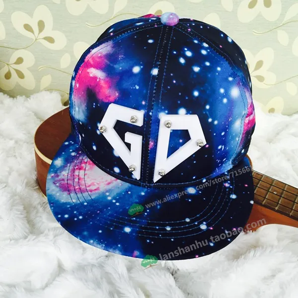 Популярные бейсболки Bigbang G-dragon GD Snapback galaxy Star Sky Hat galaxy Snapback унисекс хип-хоп Peaked Hat Повседневная Уличная - Цвет: 1