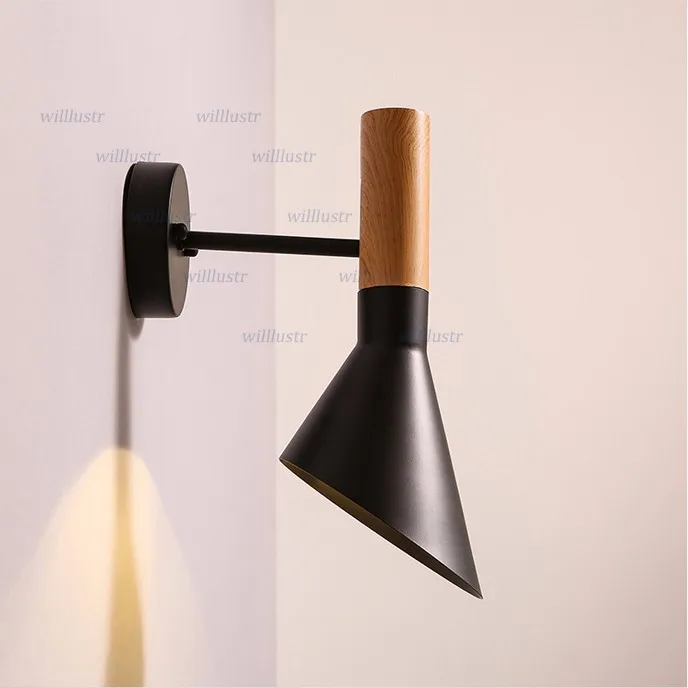Lâmpada de Parede Padrão de Madeira Grão de Metal Lâmpadas de Ferro aj Moderna Arandela Willlustr Design da Luz da Parede Iluminação Nórdico Preto Branco 8 High Quality wall lamp modern